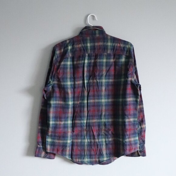 Abercrombie & Fitch Women's Sz M Plaid Flannel Buttoned Collar‎ T-Shirt Top - Picture 2 of 14